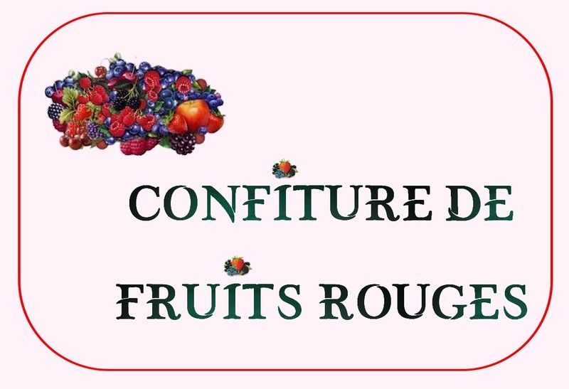 500 étiquettes à confiture - Motifs fruits rouges - Chevalier